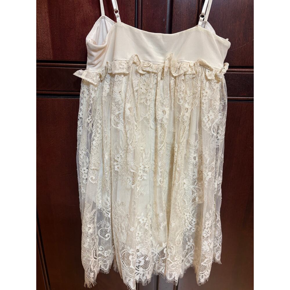 AFRM Babydoll Lace Mini Dress with Built in Bodysuit Cream Size S NWT - Picture 12 of 16
